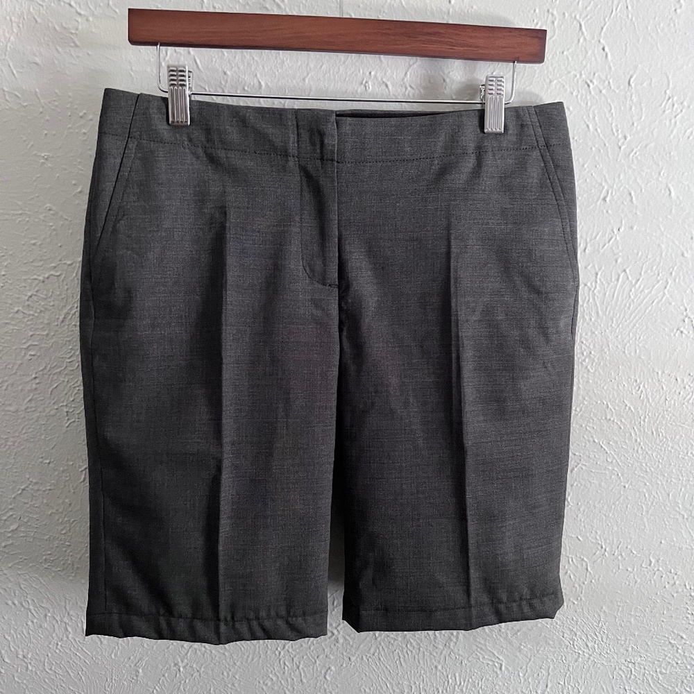 J. Crew City Fit Grey Wool Blend‎ Hemmed Shorts Women's 4